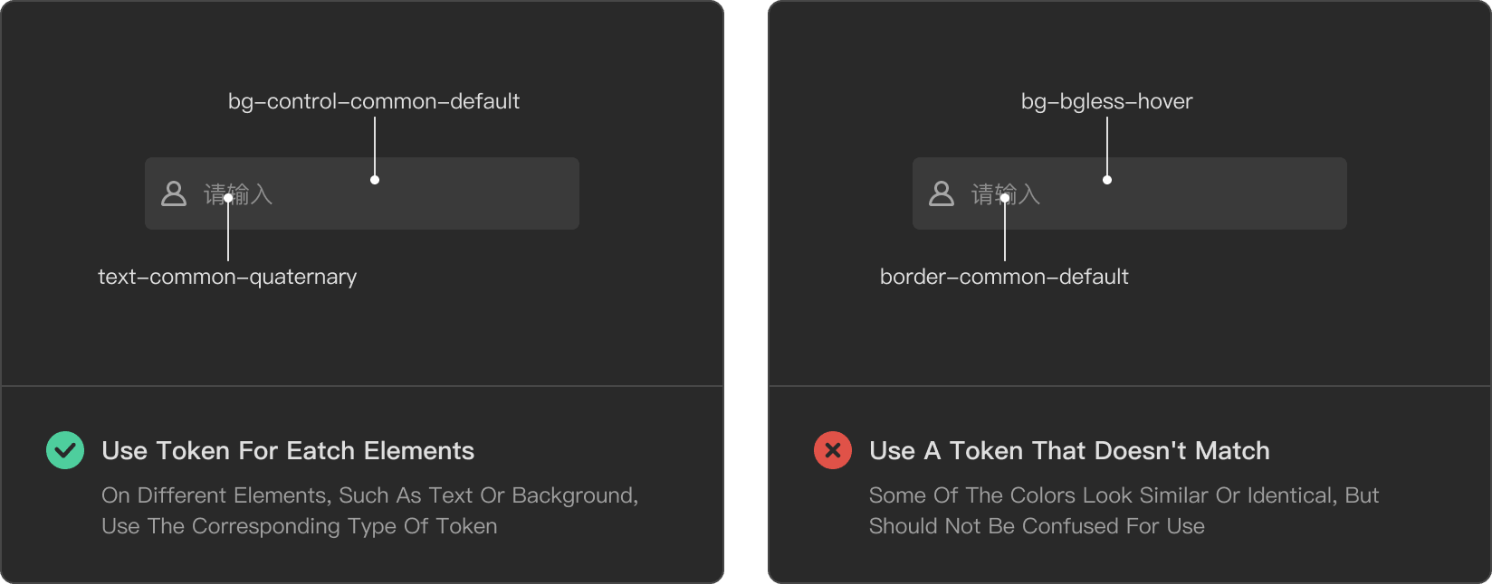 Use the corresponding token